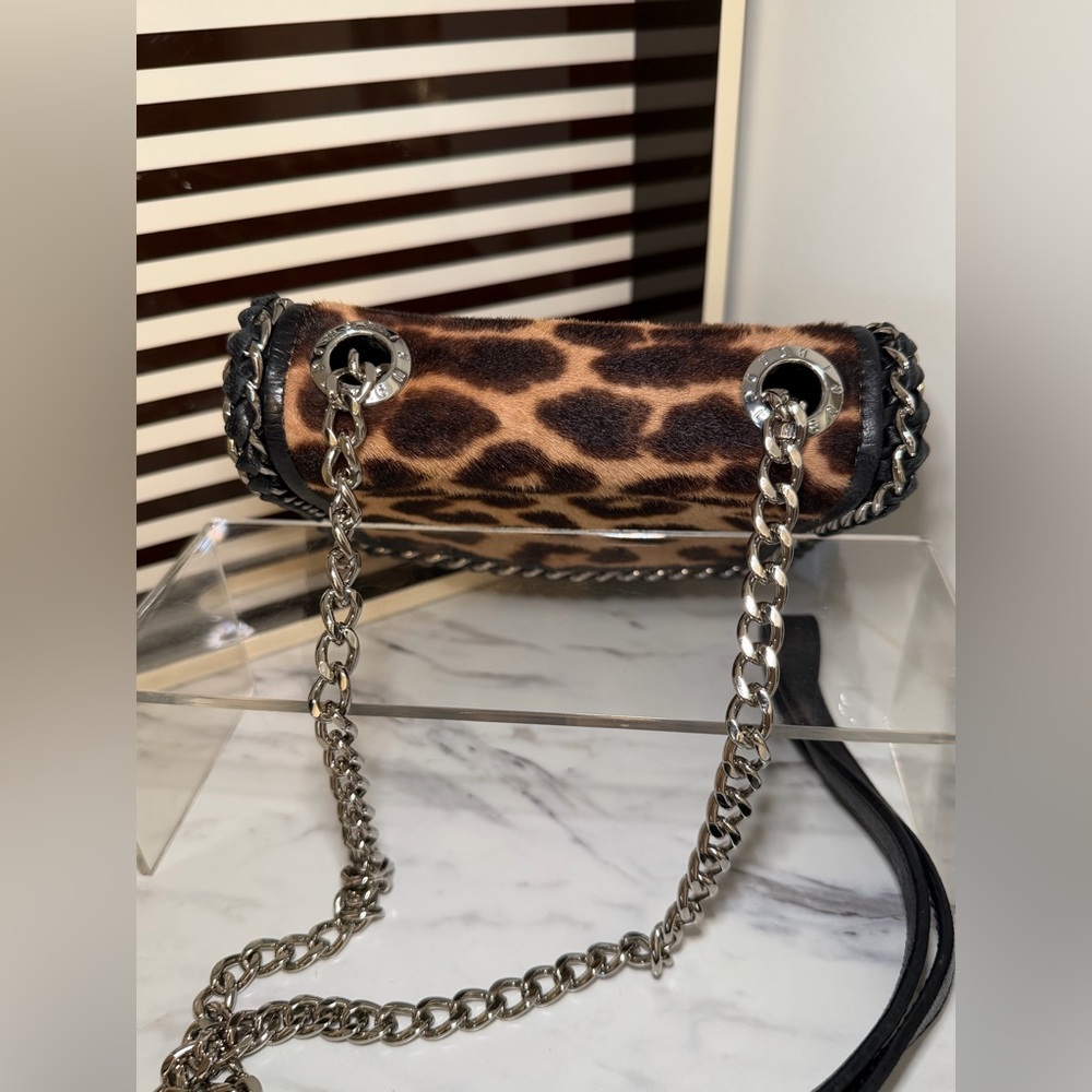 Henri Bendel Leopard Print Calf Hair Chain Shoulder Bag - Picture 5 of 14